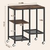Kitchen Microwave Cart,Microwave Stand with Wheels,Coffee Bar Table Station,4-Tier - 2 of 4