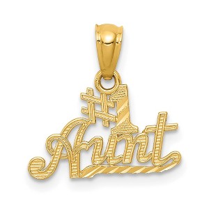 Black Bow Jewelry 14k Yellow Gold #1 Aunt Pendant, 16mm - 1 of 4