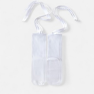 Anna-Kaci Women's 2-Pack Over-the-Calf Grip Socks with Ribbon Tie and Non-Slip Sole for Barre Pilates Yoga - 1 of 4