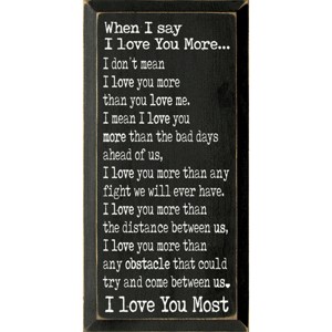 Slickblue Love You More Quote Wall Art, Solid Knotty Pine, Rustic Wood Sign, Farmhouse Style Decor, Color Options - 1 of 3