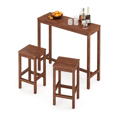 Arceso Bar Table, Counter Bar Height Pub Table, Rectangular Acacia Wood High Top Kitchen Dining Table, Indoor Use