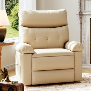 Manual Recliner Chair, Faux PU Leather Reclining Armchair, Spacious Lazy Chair for Adults, Living Room and Bedroom Recliner - 1 of 4