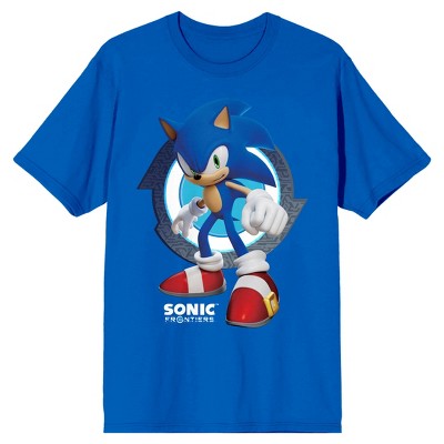 Sonic Frontiers Videogame Hedgehog Logo Men's Royal Blue Short Sleeve ...