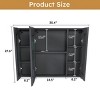 SEVOBAL Bathroom Storage Cabinet Modern Mirror Cabinet with Cosmetic Rack and Hair Dryer Holder for Organized Space, Grey, 35.43"*27.56"*4.92" - 2 of 4