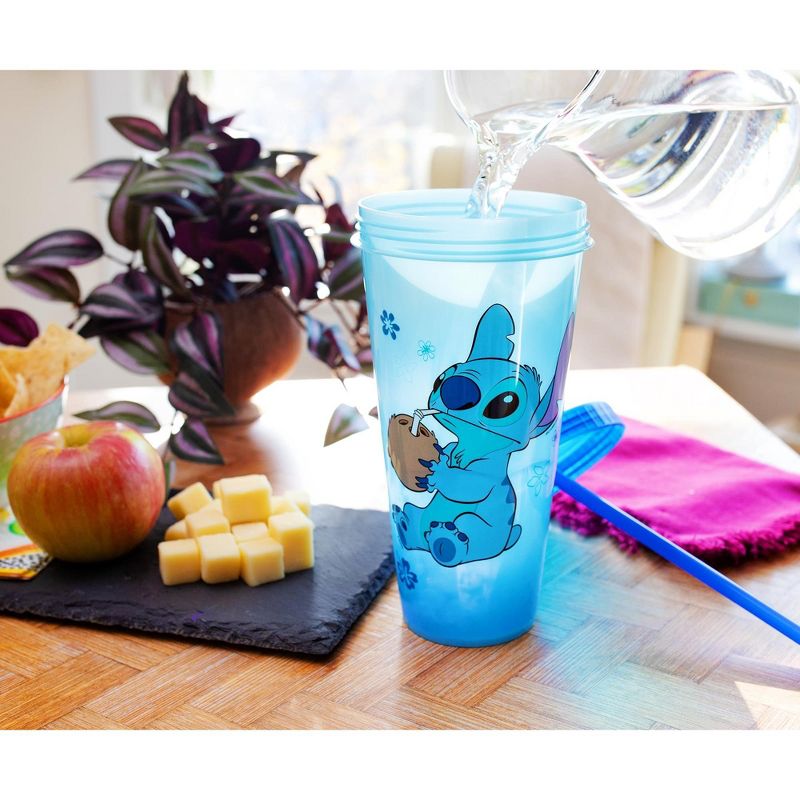 Silver Buffalo Disney Lilo & Stitch Cool Coconut Color-Changing Plastic Tumbler | 24 Ounces, 4 of 7