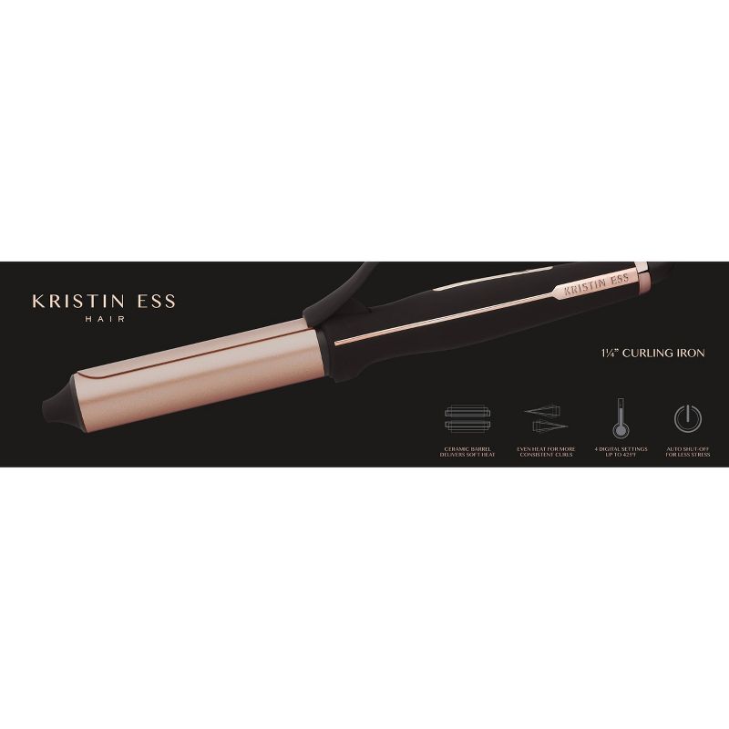 Kristin Ess Ceramic Curling Iron for Beach Waves &#38; Curls for Medium and Long Hair - 1 1/4&#34;, 3 of 6