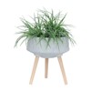DSVIMOY 2PCS Round Planter with Wooden Legs, Plant Pots for Hall, Living Room, Grey, 15"*15"*10" - 4 of 4