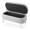 NicBex Oval Polyester Storage Ottoman Bench,Upholstered Storage Ottoman with Metal Legs,Modern Storage Bench for Living Room,Bedroom - 4 of 4
