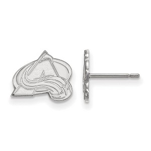 Black Bow Jewelry 10k White Gold Colorado Avalanche NHL Stud Earrings - 1 of 3