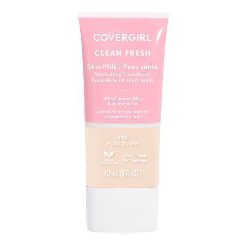 Oz Porcelain Target Skin Finish 510 Foundation Milk : Covergirl 1 Fl - Clean Dewy - Fresh