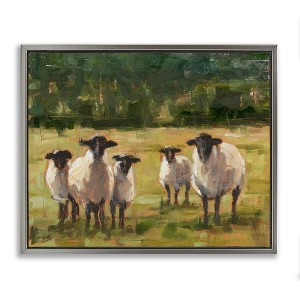 Stupell Industries Flock of Sheep Painting Floating Frame Canvas Art, Gray, 17" x 21" - 1 of 4