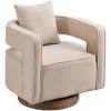 Homy Casa Swivel Accent Chair with Open Back and Linen Blend Upholstery - 4 of 4