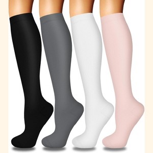4 Pairs Compression Socks for Women Circulation-Best Support for Nurses,Running,Athletic,Travel - 1 of 4
