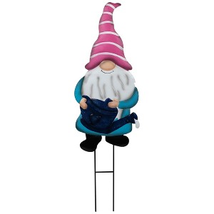 Northlight Gardening Gnome Spring Yard Sign Garden Stake - 21.25" - Blue - 1 of 4