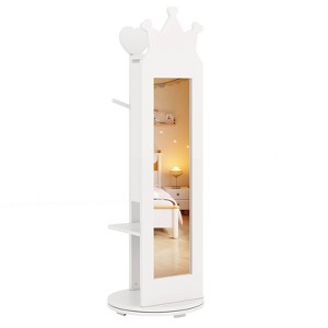Infans Kids Jewelry Cabinet Standing Children Jewelry Organizer with Full-Length Mirror - 1 of 4