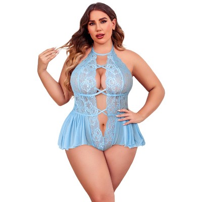 Avidlove Womens Lingerie Lace Bodysuit Teddy Deep V One Piece Lace