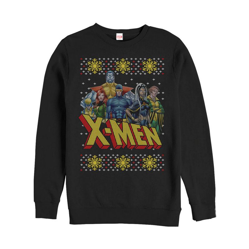 Men's Marvel Ugly Christmas X-Men Group Sweatshirt, 1 of 4