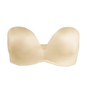 Allegra K Women's Anti-Slip Push-up Wedding Wirefree Bridal Balconette Strapless Bra - 1 of 4