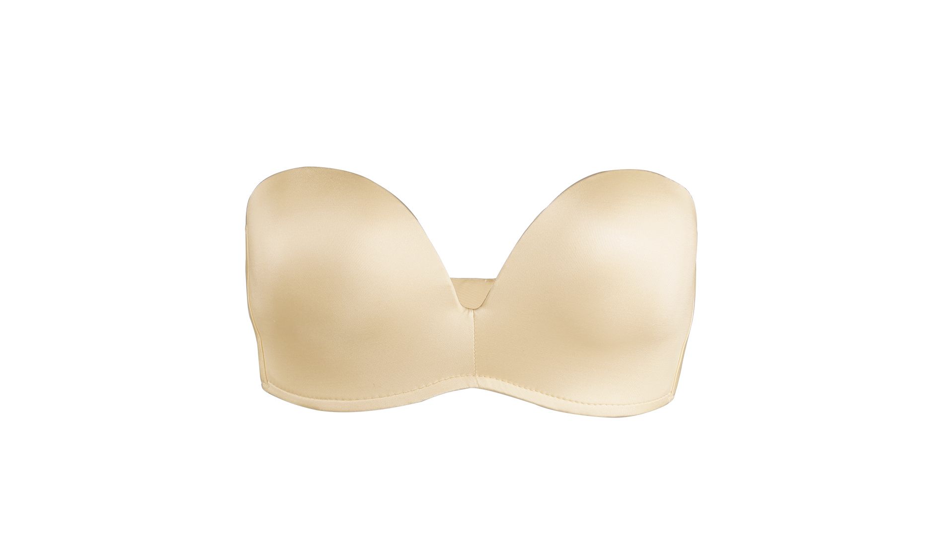 Allegra K Women's Anti-Slip Push-up Wedding Wirefree Bridal Balconette Strapless Bra 36C fit 32B 32C Beige