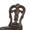 Royal Hampton Side Dining Chair Set of 2, Carved Corbels, Gold Tip Crown, Brown Wood - 4 of 4