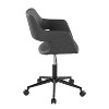 TiramisuBest Contemporary Grey Faux Leather Task Chair: Adjustable, 360 - degree Swivel, Cushioned, Black Metal Base - 2 of 4