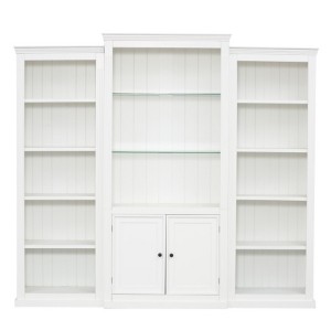 TiramisuBest 78.75''H 4-Tier Display Shelf with 5-Color Dimmable Ceiling Light, Freestanding Farmhouse Bookshelf with Storage,White - 1 of 4