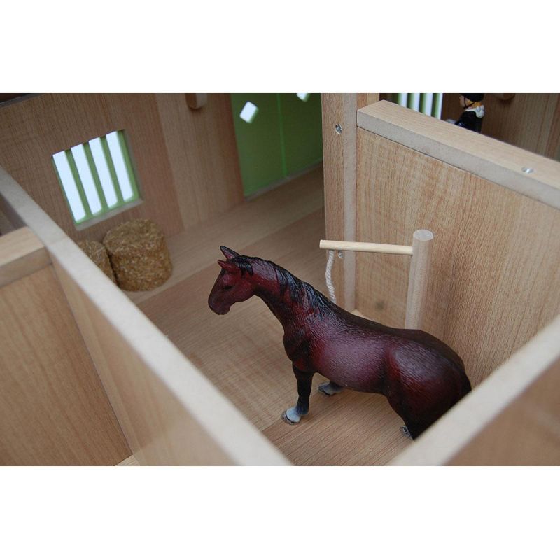Universal Hobbies 1/24 Pink & White Kids Globe Wooden Horse Stable with 4 Boxes, Storage and Wash Box, 610210, 4 of 5