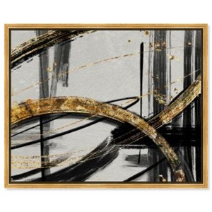 Art Remedy Golden Swirls Modern Minimal Abstracts Framed - 1 of 4