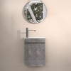 SEVOBAL Bathroom Storage Cabinets, Wall-Mounted Small Bathroom Storage Vanity Cabinet, Top Basin and Soft Close Doors, Gray, 15.75"*8.66"*20.94" - 2 of 4