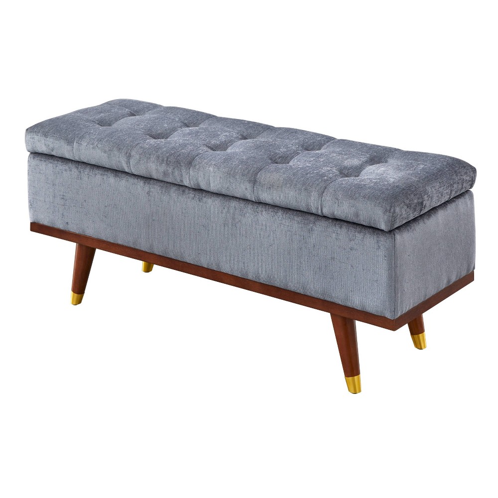 Photos - Pouffe / Bench Tate Storage Ottoman/Bench Chenille Slate Gray - angelo:HOME