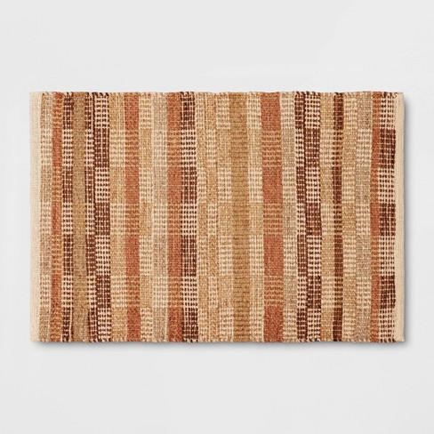 2'x3' Handwoven Accent Rug Brown - Threshold™: Rectangle, Low Pile, Indoor, Cotton & Jute, Entryway Rug - image 1 of 4