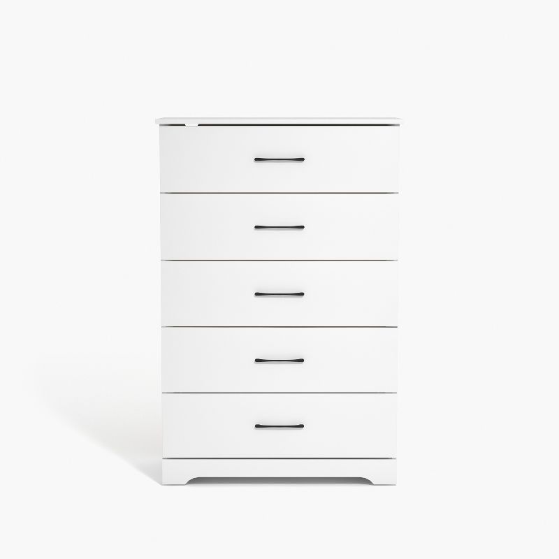 Galano Darsh 5-Drawer Chest of Drawers (47.2 in. × 15.7 in. × 31.5 in.) in Dusty Gray Oak, White, 3 of 11