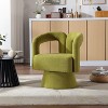 CENGHU 360-Degree Swivel Cuddle Barrel Accent Chairs, Wide Upholstered Round Armchair, Fabric Chair for Living Room, Bedroom, Office, Olive Green - 2 of 4