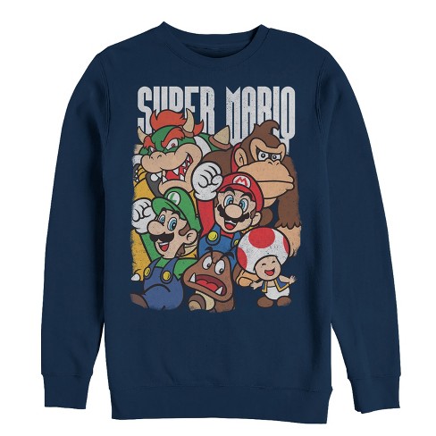 Men's Nintendo Super Mario Party Sweatshirt - Navy Blue - Large : Target