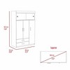 NicBex Armoire Wardrobe Closet Storage Cabinet with Doors & 2 Drawers & Shelves for Bedroom, White - 3 of 4