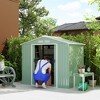 7' x 4' Outdoor Storage Shed, Garden Tool House w/ Foundation Kit Vents & Sliding Doors for Backyard Patio - 2 of 4