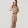 Anna-Kaci Lounge Women's Long Sleeve Pajama Set Small Floral Print Button-Up Top with Notch Collar and Relaxed Fit Pants - 2 of 4