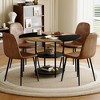 5 Piece Dining Set Splicing Round Dining Table Set Kitchen Table Set with 4 Dining Chairs&Double-layer Storage Table-ModernLuxe - 2 of 4