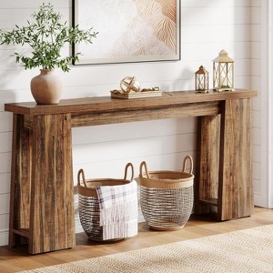 Tribesigns Entryway Console Table, 70.9"Narrow Long Farmhouse Sofa Table Behind Couch, for Living Room Hallway Entrance, Rustic Brown - 1 of 4