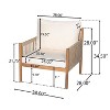 Christopher Knight Home Ivonne Patio Rustic Rope Weave Acacia Wood Upholstered Club Chair, Teak - 3 of 4