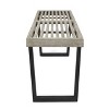 Kumasinova 61.7" Slatted Dining Bench,Farmhouse Kitchen Table Bench,Premium Acacia Wood Entryway Bench with Metal Legs,250lbs Capacity - 4 of 4