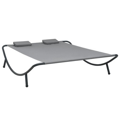 Sun Lounger Cream Oxford Fabric, Polyester, Steel Large  vidaXL