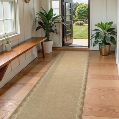 Lahome 2.6 x 8 (ft) Light Jute Gradient Wave Faux Jute Rectangular Indoor Area Rug