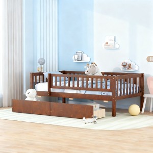 Luxystar Twin Size Daybed Wood Bed with Two Drawers for Kids Room and Guest Room - 1 of 4