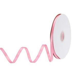 Unique Bargains Polyester Soft Decorative Cake Box Gift Wrapping Ribbon 1/4" x 50 Yard Pink - 1 of 4