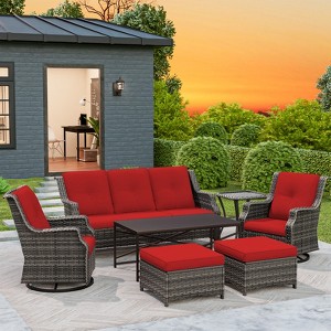 UPTIOT 7-Piece Outdoor Patio Conversation Set - 1 of 4
