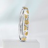 Ross-Simons Diamond-Accented Sunflower Bangle Bracelet in 2-Tone Sterling Silver - 3 of 4
