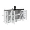 HDZNVF Farmhouse TV Stand wih Storage, 63 inch Entertainment Center, Wooden Media TV Console with Height Adjustable Shelves, White - 3 of 4