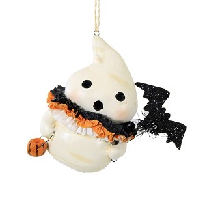 Bethany Lowe 2.75 In Little Boo With Bat Halloween Tree Ornament , Halloween Decor Halloween Ghost (1PC) - 1 of 3