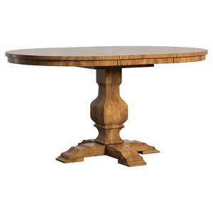South Hill Oval Extendable Pedestal Base Dining Table - Bark - Inspire Q, Brown